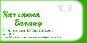 marianna barany business card